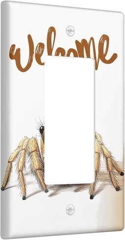 Cute Kids Tarantula Decorative Light Switch Cover Plate 1 Gang Single Rocker, Cartoon Fun Spider Electrical Faceplate for Bedroom Bathroom Decor, Cool Insect Electrical Switchplate in Saudi Arabia
