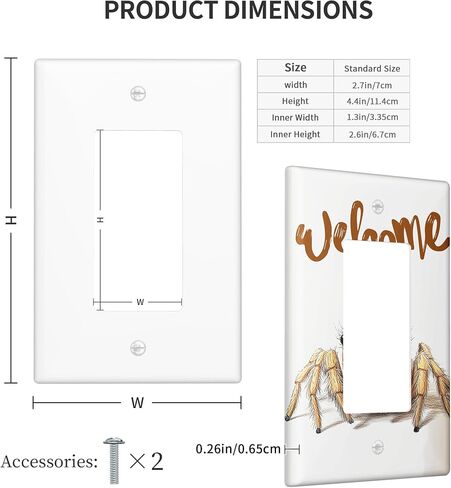 Cute Kids Tarantula Decorative Light Switch Cover Plate 1 Gang Single Rocker, Cartoon Fun Spider Electrical Faceplate for Bedroom Bathroom Decor, Cool Insect Electrical Switchplate in Saudi Arabia