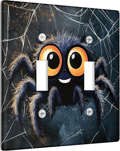 Cute Kids Tarantula Decorative Light Switch Cover Plate 1 Gang Single Rocker, Cartoon Funny Spider Electrical Faceplate for Bedroom Bathroom Decor, Cool Insect Electrical Switchplate in Saudi Arabia