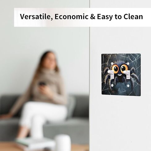 Cute Kids Tarantula Decorative Light Switch Cover Plate 1 Gang Single Rocker, Cartoon Funny Spider Electrical Faceplate for Bedroom Bathroom Decor, Cool Insect Electrical Switchplate in Saudi Arabia