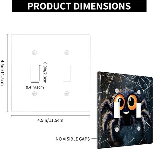 Cute Kids Tarantula Decorative Light Switch Cover Plate 1 Gang Single Rocker, Cartoon Funny Spider Electrical Faceplate for Bedroom Bathroom Decor, Cool Insect Electrical Switchplate in Saudi Arabia