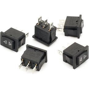5pcs Rocker Switch Momentary (ON)-Off-(ON) 3pins