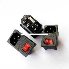 with 10A Fuse ! Red Rocker Switch Fused IEC 320 C14 Inlet Power Socket Fuse Switch Connector Connector