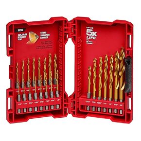 لـ Milwaukee 48-89-4631 Srockwave Red Helix Titanium Drill Set-23 PC