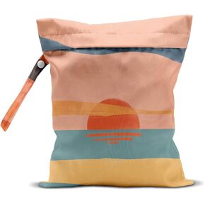 Wet Bag for Swimsuit Pool Travel Baby Cloth Diapers Dirty Yoga Gym Clothes Beach Bags Summer Gifts for Women Men Beach Vacation Essentials Sunset Waterproof Wet Dry Bag Travel Laundry Bags