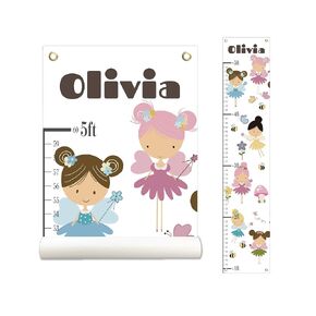 Personalized Canvas Growth Chart for Kids, Height Chart for Kids, Growth Chart Banner with Name