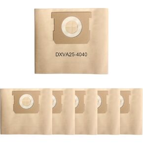 DXVA25-4040 Shop Vac Bags 4 Gallon Replacement for DEWALT DXV04T 4 Gallon Wet/Dry Vacuum 6 PCS