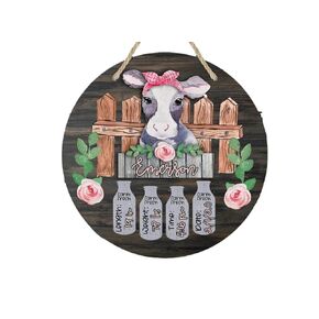 Girly - Girl Farm Nursery - Hospital Room - Personalized Door Sign - Cow Milk Jugs - Gift for Baby Shower