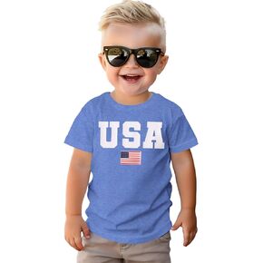 USA Shirts for Toddler Boy Girl 4th of July T-Shirt America Flag Patriotic Memorial Day Tees Kid Independence Day Top
