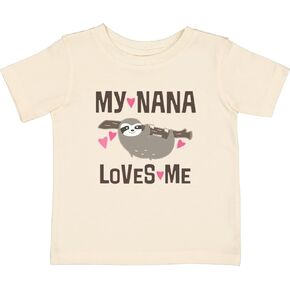 inktastic My Nana Loves Me Sloth Baby T-Shirt