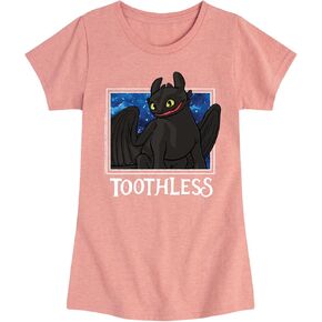 How to Train Your Dragon - Toothless Stars - Toddler & Youth Girls Short Sleeve Graphic T-Shirt