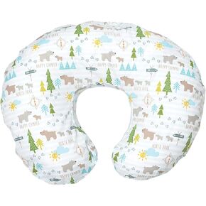 Nursing Pillow for Breastfeeding, Ergonomic Baby Pillow with Removable Cover (White Bear)