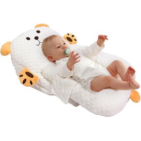 2025 Baby Wedge Pillow for Newborn Support Breastfeeding Pillows, Baby Reflux Wedge Breastfeeding Pillow, Babies Feeding Support Pillow for Reducing Spit-Up with Safety Strap (White)
