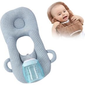 Baby Bottle Holder Adjustable Hands-Free Feeding Support Pad (Pink)