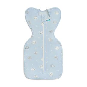 Love To Dream Swaddle UP Lite, Luxuriously Silky Soft Viscose from Bamboo, Snug Fit Helps Calm Startle Reflex, New Born Essentials for Baby, 0.2 TOG, 8-13 lbs, Light Blue Superstar