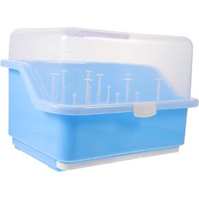 DECHOUS Baby Milk Bottle Dryer Rack Portable Baby Bottle Storage Box Large Capacity Infant Tableware Organizer Pp Material Handle Design for Home Outdoor Use Color