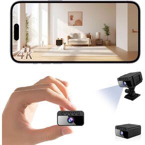 Mini 4K WiFi Camera, Wireless Camera Small Portable HD Nanny Cam with Motion Detection, Cloud & SD Storage, Night Vision Micro Security Cameras for Home Bathroom Car Pet Office Baby Indoor & Outdoor