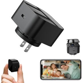 Lizvie Spy Camera Charger ، Motion Detection Night Vision 1080p HD Nanny Cam for Indoor Home Security.