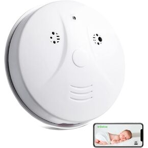 Security Camera Smoke Detector Camera 1080P WiFi Indoor Hidden with Night Vision Motion Detection Real-Time Nanny for Home Office Safety