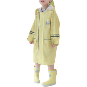 Toddler Raincoat Rain Poncho Boys Girls Kids Pockets Long Sleeve Windproof Rainproof Mudproof Outdoor