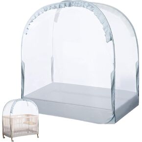 Baby Crib Tent | Baby Crib Net Tent | Breathable Anti-Fall Folding Mesh Pop-Up Bed Protection for Toddler Kids Nursery Bedroom School Travel