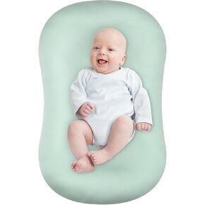 Baby Lounger Pillow for Newborn, Infant Nest Lounger with Removable Washable Cover, Portable Bassinet for Nursery, Travel, Playtime (Pink)