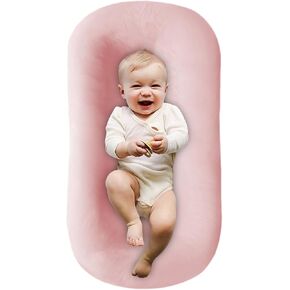 Baby Lounger, Baby Lounger for Newborn, Soft Organic Cotton Breathable Lounger for Home and Travel (Green)