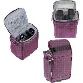 Navitech Purple Protective Portable Handheld Binocular Case Travel Bag - Compatible With Bushnell H2O 8x42 Waterproof Binoculars