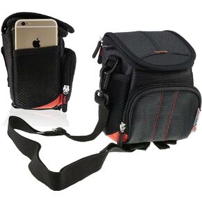 Navitech Black Protective Portable Handheld Binocular Case Travel Bag - Compatible With Carastek 10x22 Small Foldable Binoculars