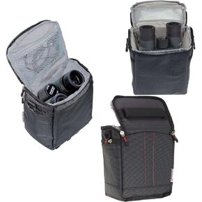 Navitech Black Protective Portable Handheld Binocular Case Travel Bag - Compatible With Bushnell H2O 10x42 Waterproof Binoculars