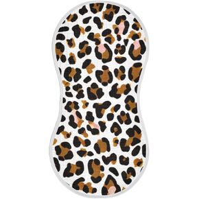 Muslin Burp Cloth for Baby 1PC Leopard White Brown Super Absorbent Burping Cloths, Bibs for Newborn Boys Girls