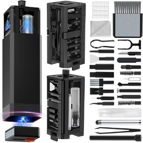34-in-1 لمجموعة طقم تنظيف iPhone ، مجموعة مجموعة تنظيف لوحة المفاتيح متعددة الوظائف ، محمول مع حالة تخزين محمولة لـ AirPods لوحة مفاتيح الشحن الكاميرا Camera Camera Port Port Black in Kuwait