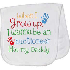 inktastic Auctioneer Like Daddy Baby Burp Cloth White 2434e