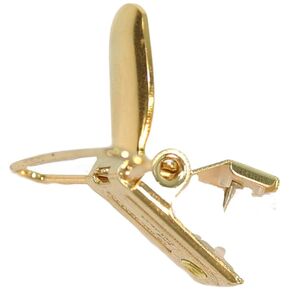 Holdup Suspender Company Gold No-Slip replacement USA patented clips (6, 1 1/2")