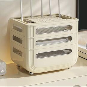 Router Storage Box, Router Box, Router Hider Box Decorative WiFi Cable Management, Plastic Organizer for Hide and Cover Internet Routers, Cords & Power Strips(23cm/9in)