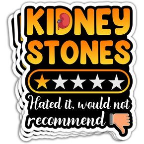 لا يوصي Maianey الكلى بالحجارة ملصقًا مضحكًا للتوعية بحجر الكلى ملصقًا Stone Survivor Surgery Decortations for Laptop Bottles Window Car Window