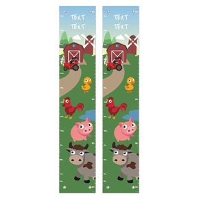 Wall Decor for Toddler Down on The Farm Barnyard Animals Growth Chart for Kids Growth Chart