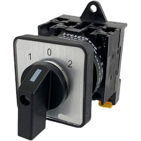 Rotary Cam Switch DIN Rail Mounting 3 Position 2 Poles 690V 20A Selector Changeover Control Circuit Dual Power YMW42-20/2
