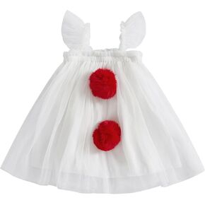 4th of July Toddler Baby Girl Outfit Sleeveless Red White Blue Stars Tulle Tutu Dresses Girls Fourth of July Dress