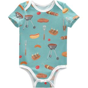 Ollabaky Unisex Baby Bodysuits Short Sleeve Cotton Baby Clothes for Girls 0-24 Months