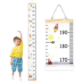 Canvas Height Chart Ruler,Growth Chart Wall Hanging,Baby Growth Height,Kids Growth Chart, Children Height Measuring Rulers from Baby to Adult Removable Roll Up Children Height Measure Chart