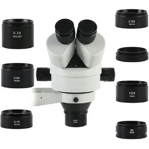 Microscope Kit 0.3X 0.5X 0.7X 0.75X 1X 1.5X 2X Stereo Binocular Trinocular Microscope Auxiliary Objective Lens Barlow Lens 48mm Mounting Thread Microscope Lens Adapters(0.75x)