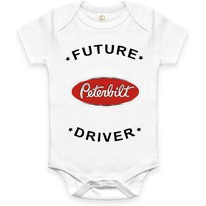 Rare New Future Peterbilt Truck Driver Auto Funny Cute Cotton Onesie Footie Bodysuit Romper. Uncover Now!