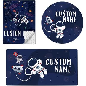 Personalized Baby Bedding Set, 3 Pcs Custom Baby Crib Sets with Name, Crib Bedding Set for Baby Girl Boy, Moon Bear Double Layer Nursery Bedding Set, Customized Gifts for Toddlers Infants Kids in Saudi Arabia