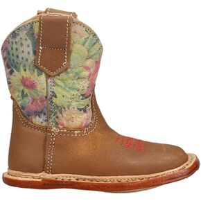 ROPER Infant Girls Cowbaby Prickly Floral Square Toe Casual Boots Ankle - Brown