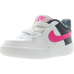Nike Force 1 Crib Infant Booties (DQ0364-109, White/Dark Obsidian/Fierce Pink)