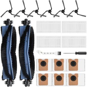 20 Pack Replacement Accessories Compatible with eufy C10 Robot Vacuum, 2 Main Brush 6 Sidebrush 4 Filter 6 Dust Bag 1 Cleaning Brush 1 Screwdriver