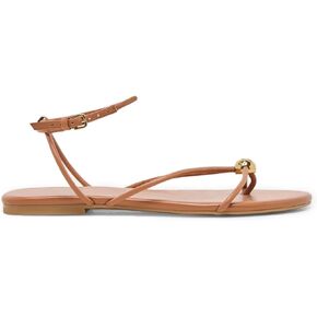 Strappy Flat Sandals for Women Open Round Toe Slingback Flats with Ankle Strap Dressy Summer Beach Thong Flip Flop Slides