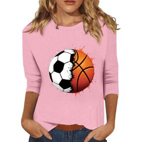 Summer Tops for Women Womens 3/4 Length Sleeve T Shirts Hawaiian Graphic Tees Womens Outfits Preppy Clothes