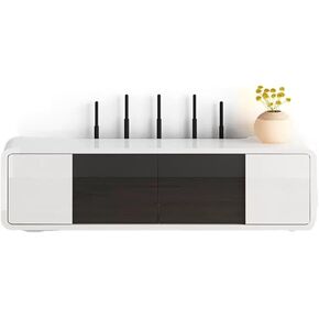 Wooden Wireless WiFi Router Storage Box Modem Router Cover Wall Mount Decorative Router Organizer Box Router Shelf Wall Mount Hider for Office and Home(White,50cm/20in)